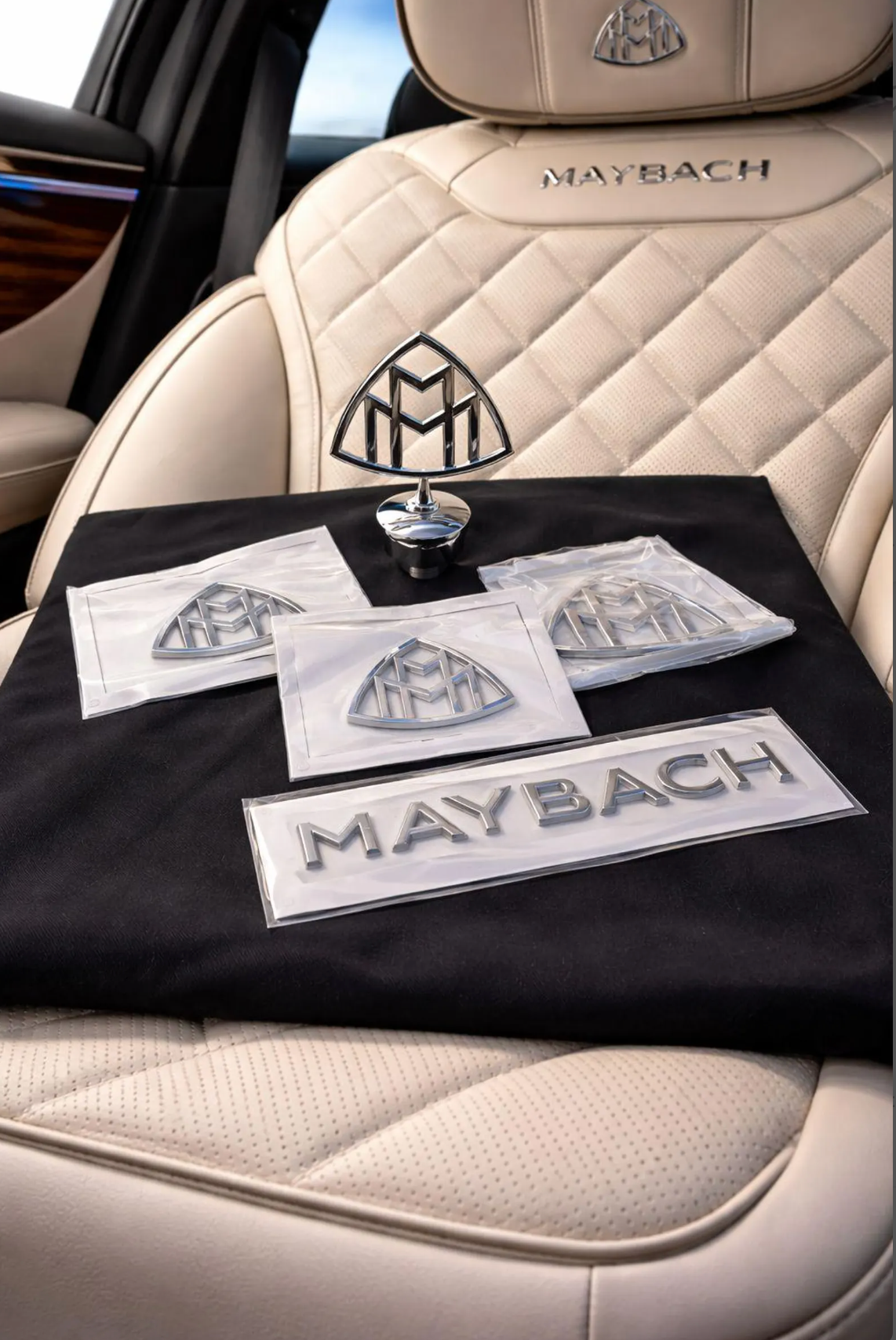 Luxury Maybach Emblem & Hood Ornament Set 5 Piece Premium Collection