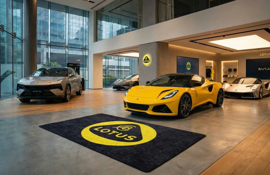 Lotus Garage Floor Mat 5x7 FT (60x87 Inches) Showroom Rug