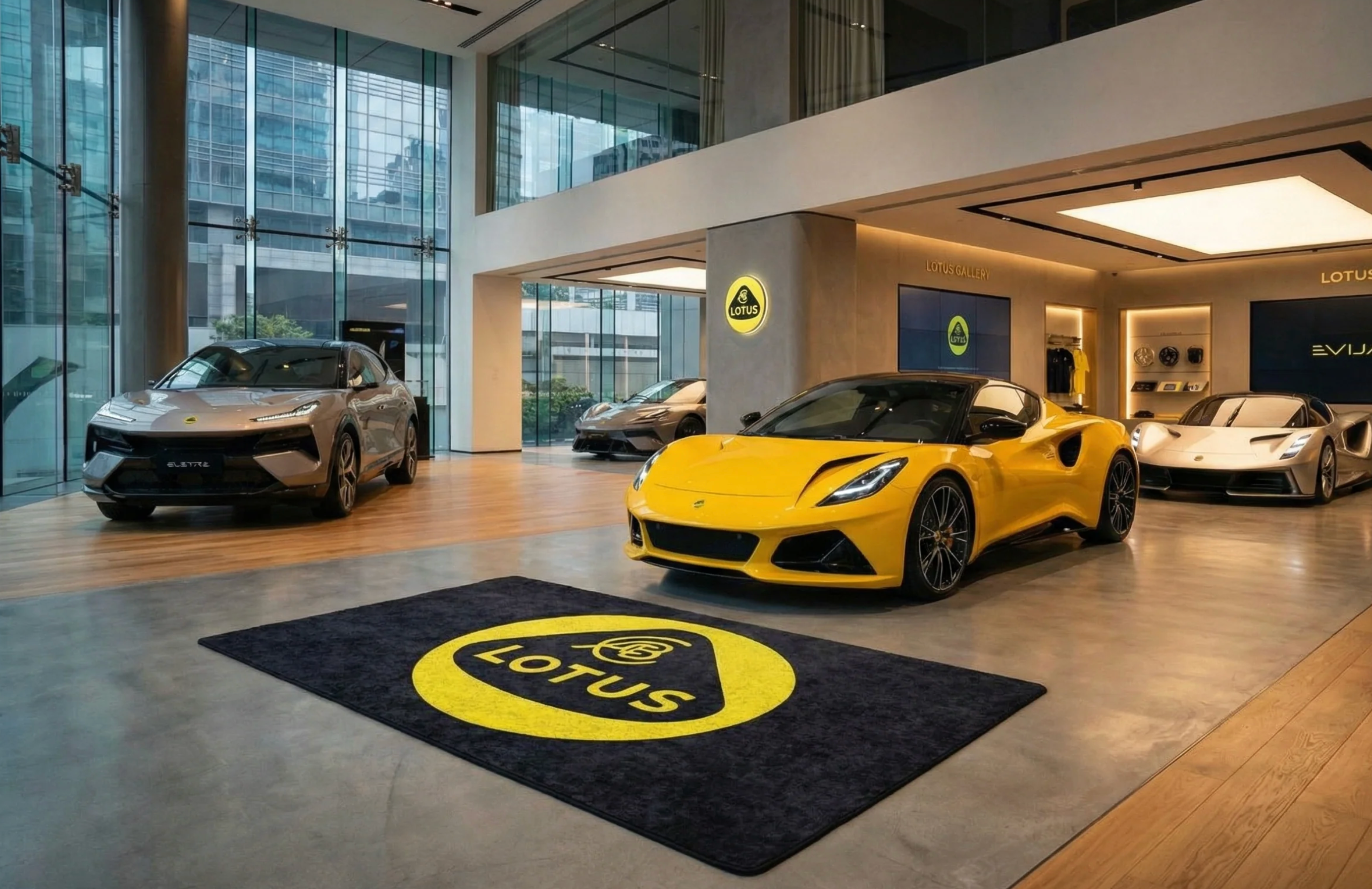 Lotus Garage Floor Mat 5x7 FT (60x87 Inches) Showroom Rug