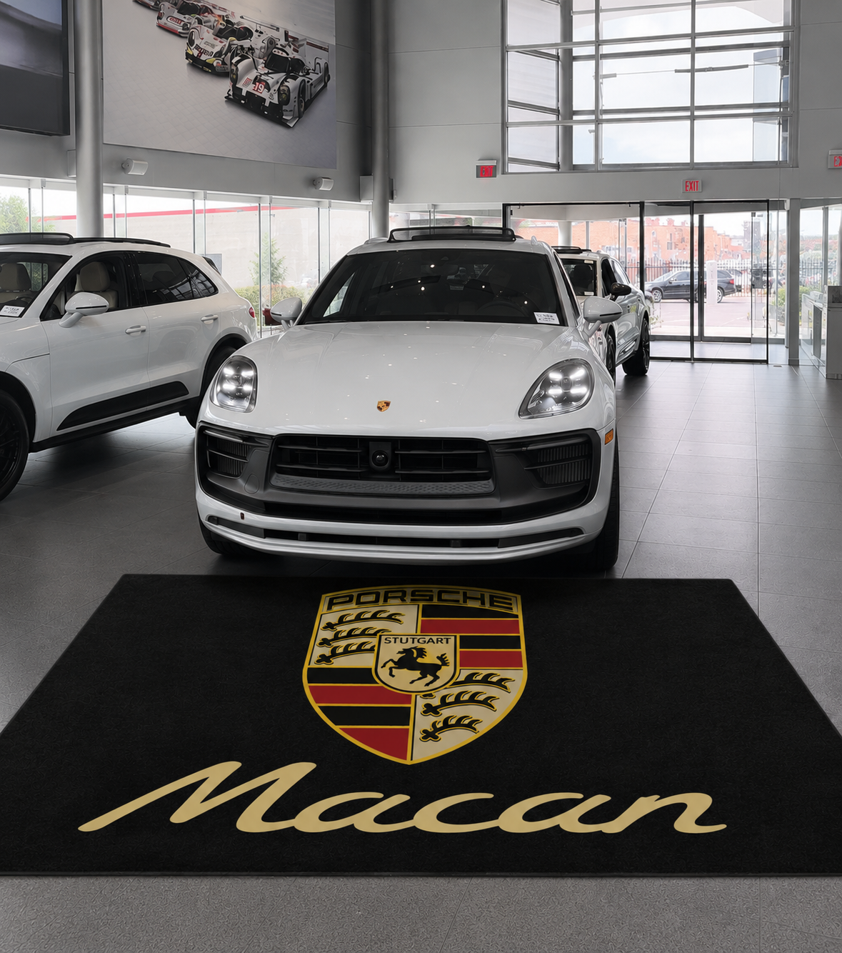 Porsche Macan Garage Floor Mat 5x7 FT (60x87 Inches) Showroom Rug
