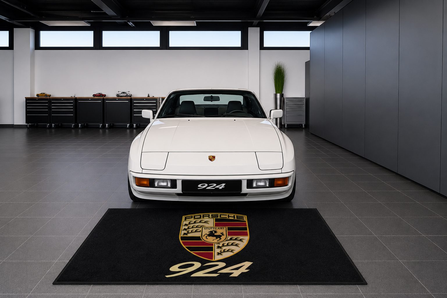 Porsche 924 Garage Floor Mat 5x7 FT (60x87 Inches) Showroom Rug