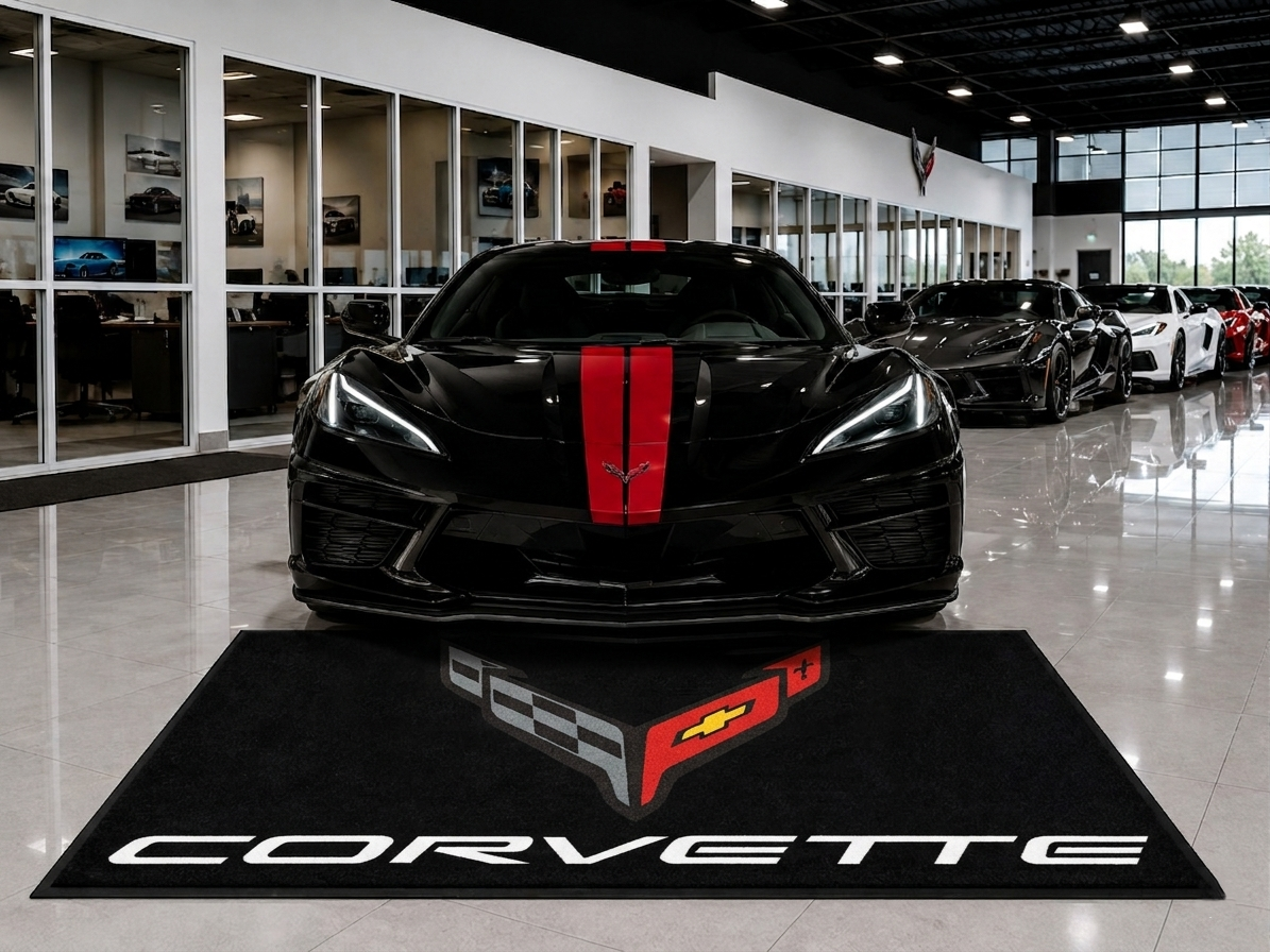 Corvette C8 Garage Floor Mat 5x7 FT (60x87 Inches) Showroom Rug