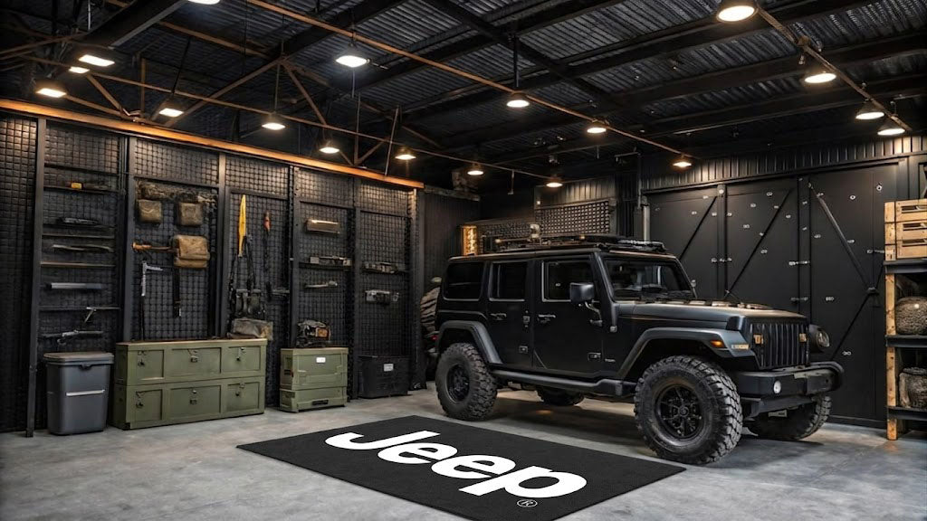 JEEP Garage Floor Mat 5x7 FT (60x87 Inches) Showroom Rug