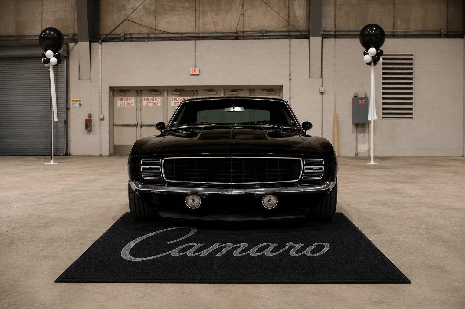 Camaro Garage Floor Mat 5x7 FT (60x87 Inches) Showroom Rug