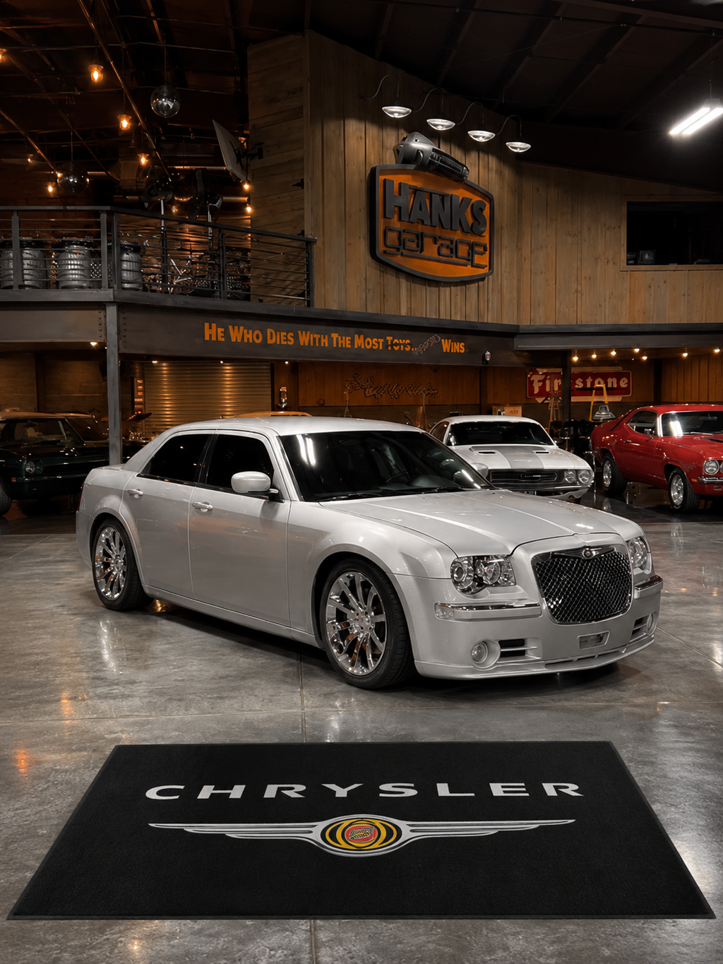 Chyrsler Garage Floor Mat 5x7 FT (60x87 Inches) Showroom Rug