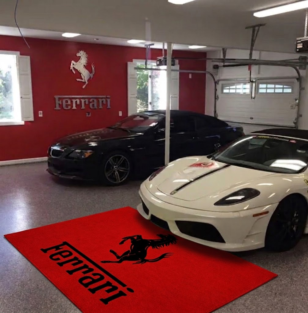 Ferrari Garage Floor Mat 5x7 FT (60x87 Inches) Showroom Rug