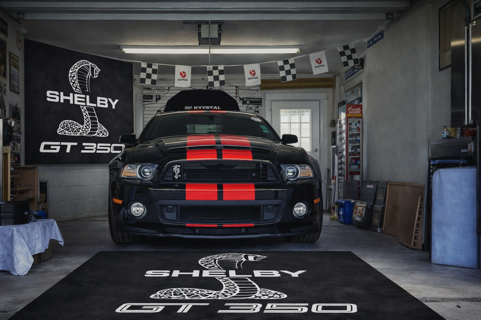 Shelby GT350 Garage Floor Mat 5x7 FT (60x87 Inches) Showroom Rug