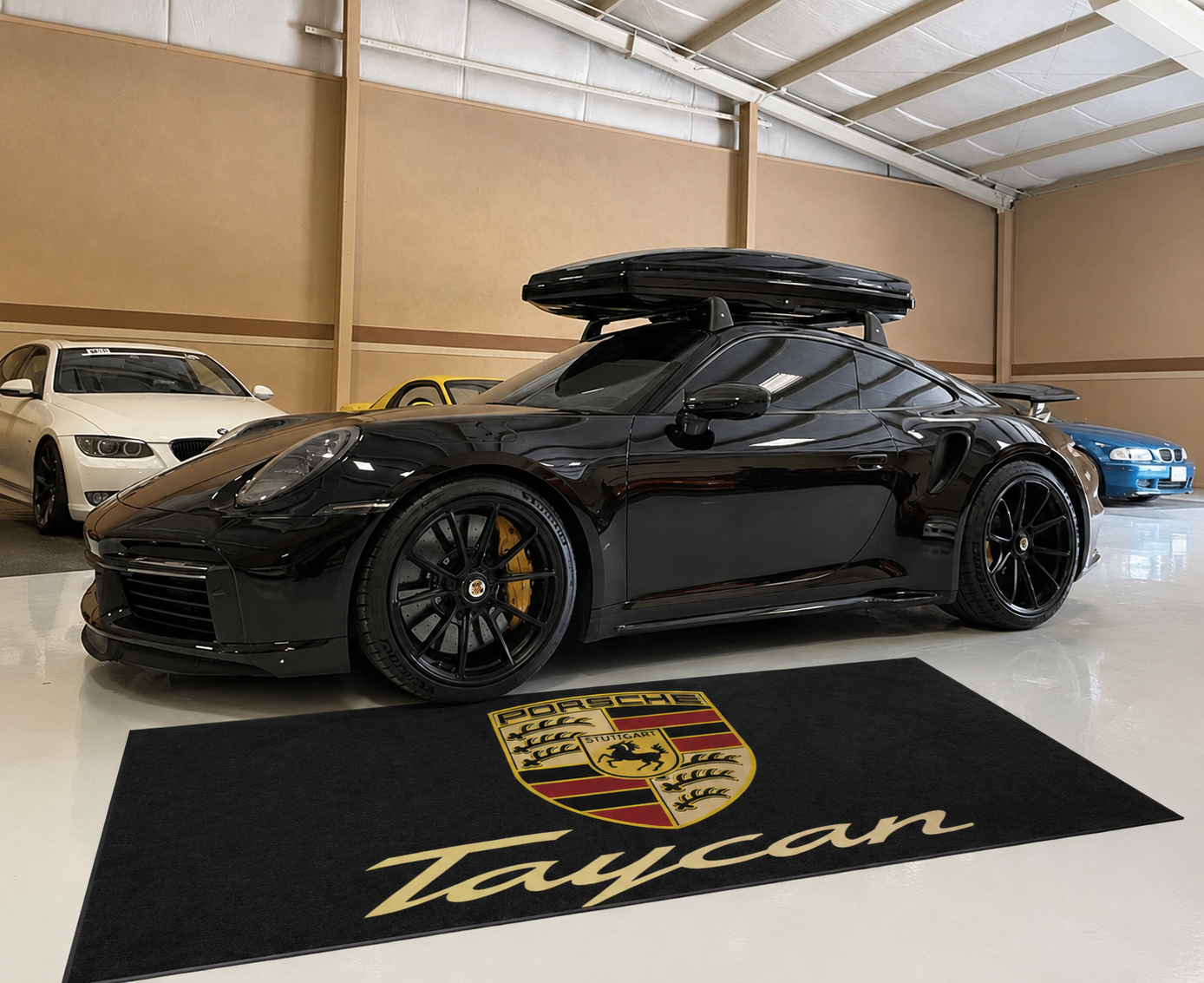Porsche Taycan Garage Floor Mat 5x7 FT (60x87 Inches) Showroom Rug