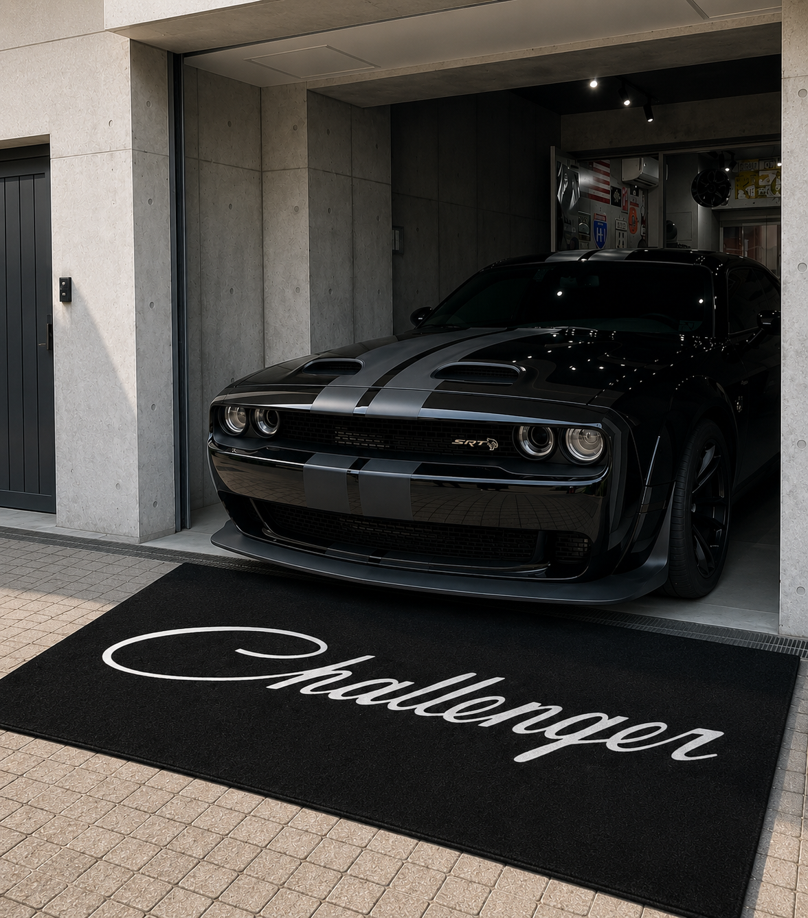 Dodge Challenger Garage Floor Mat 5x7 FT (60x87 Inches) Showroom Rug