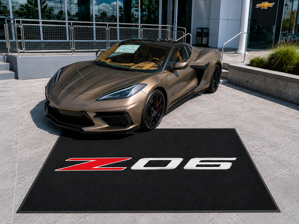Corvette Z06 Garage Floor Mat 5x7 FT (60x87 Inches) Showroom Rug