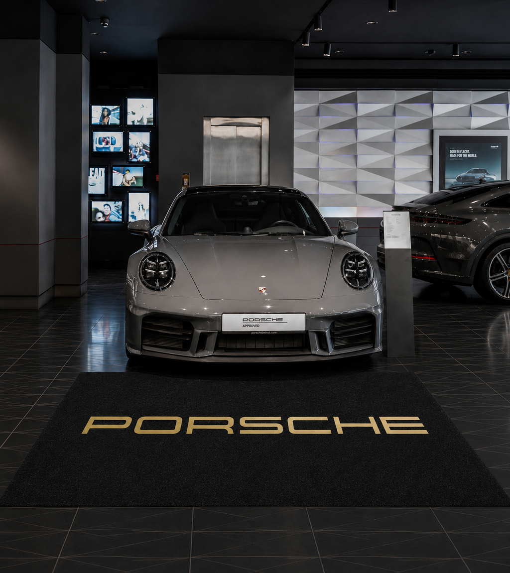 Porsche Garage Floor Mat 5x7 FT (60x87 Inches) Showroom Rug
