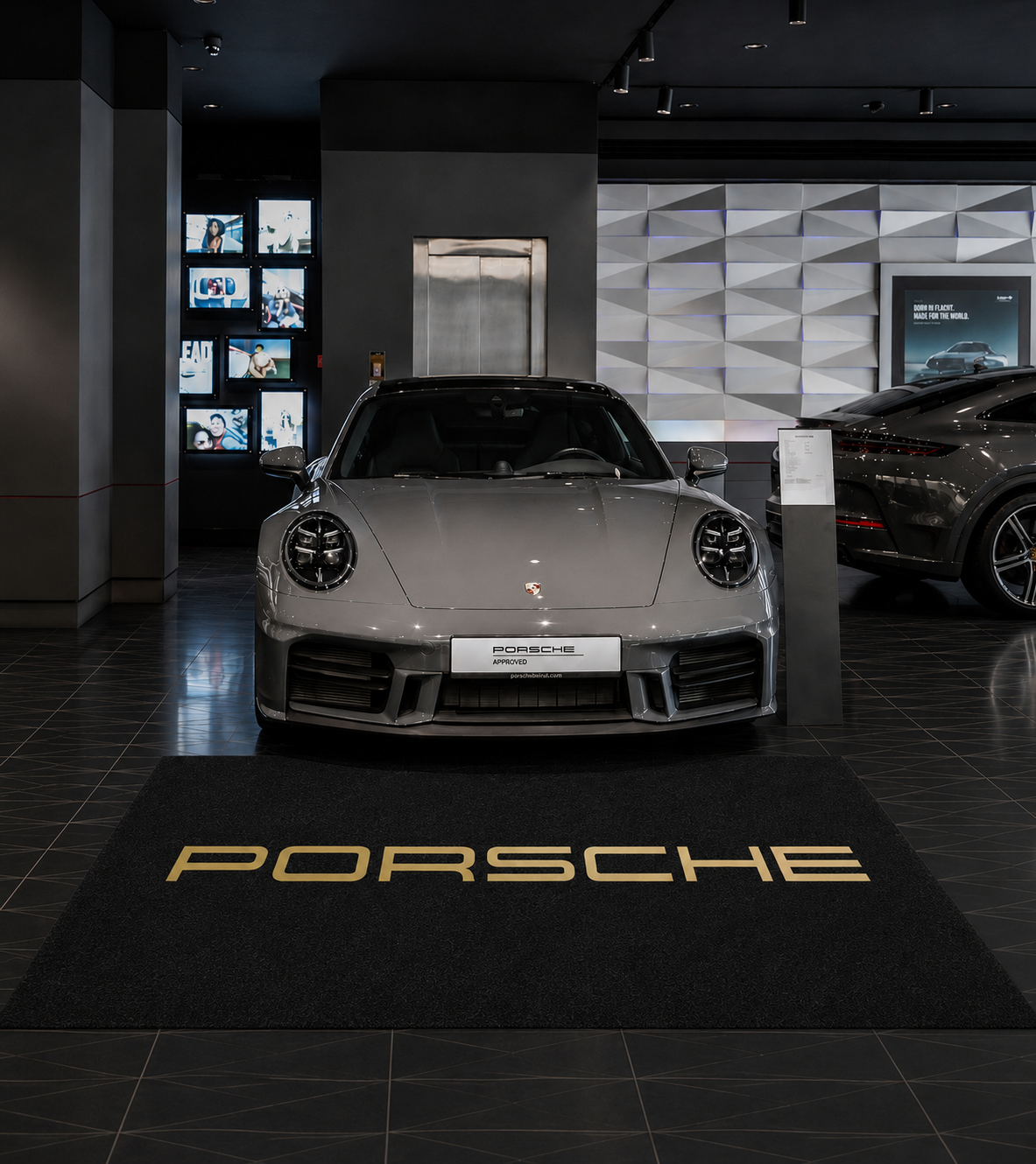 Porsche Garage Floor Mat 5x7 FT (60x87 Inches) Showroom Rug
