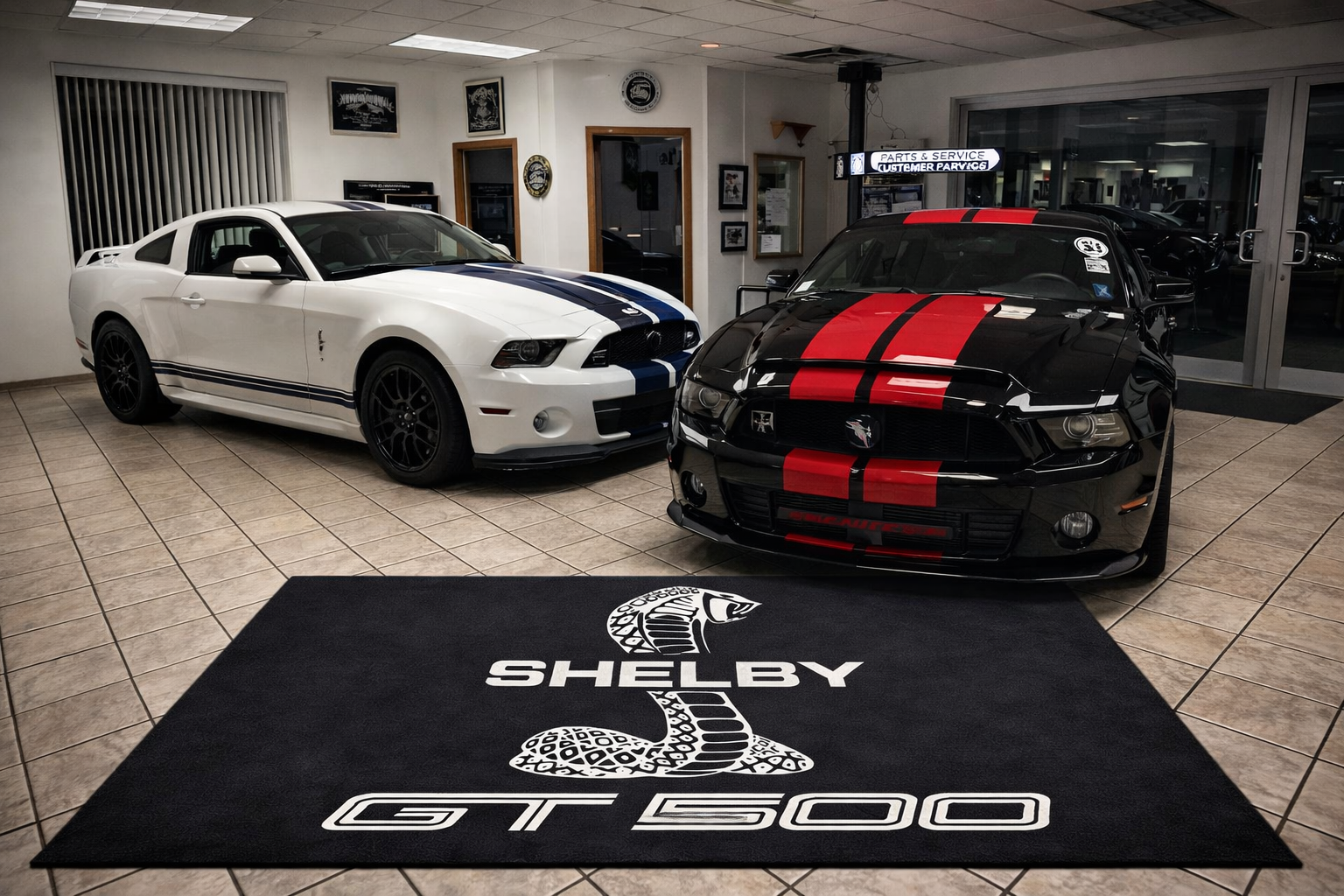 Shelby GT500 Garage Floor Mat 5x7 FT (60x87 Inches) Showroom Rug