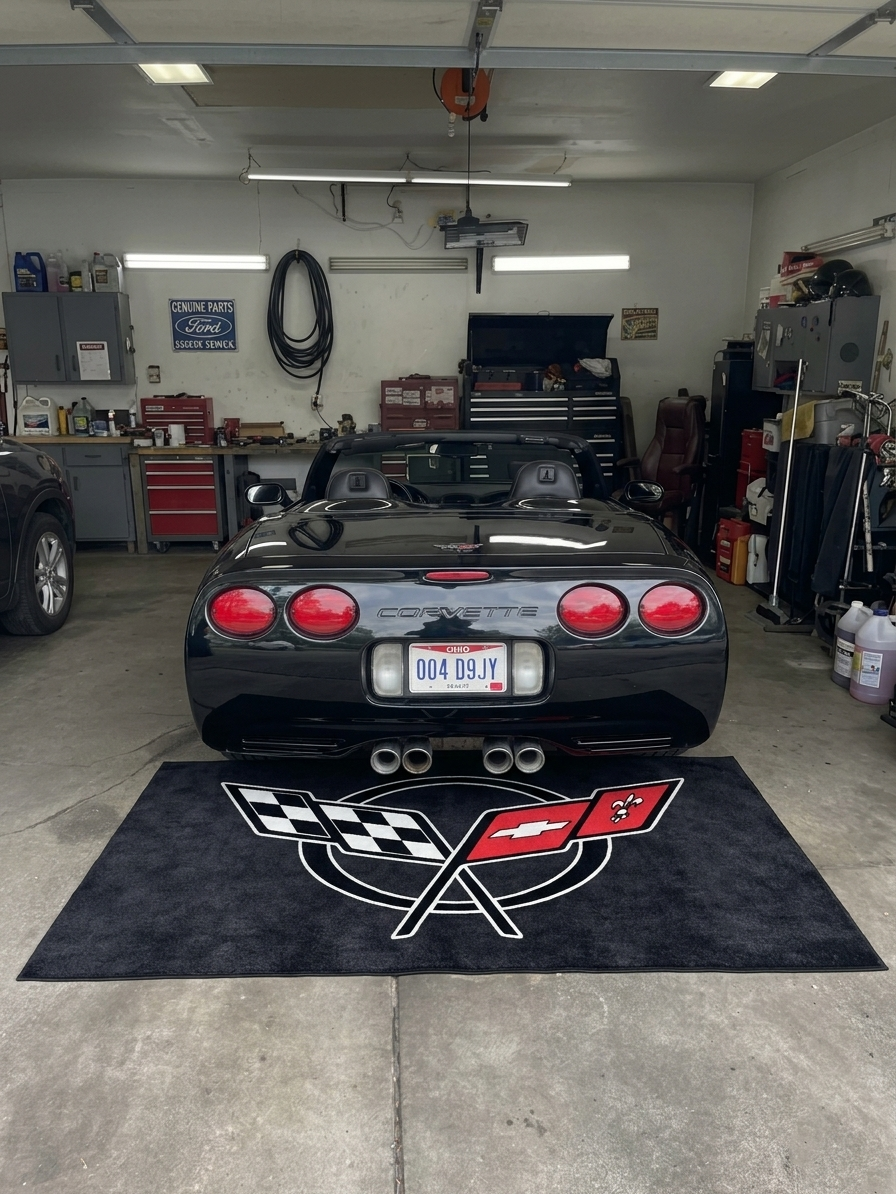 Corvette C5 Garage Floor Mat 5x7 FT (60x87 Inches) Showroom Rug