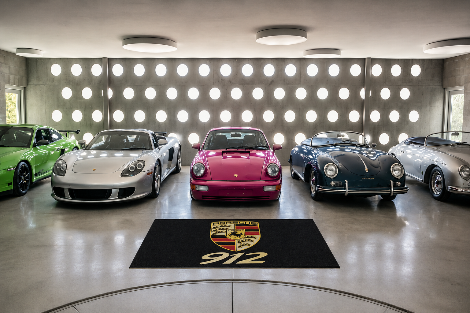 Porsche 912 Garage Floor Mat 5x7 FT (60x87 Inches) Showroom Rug