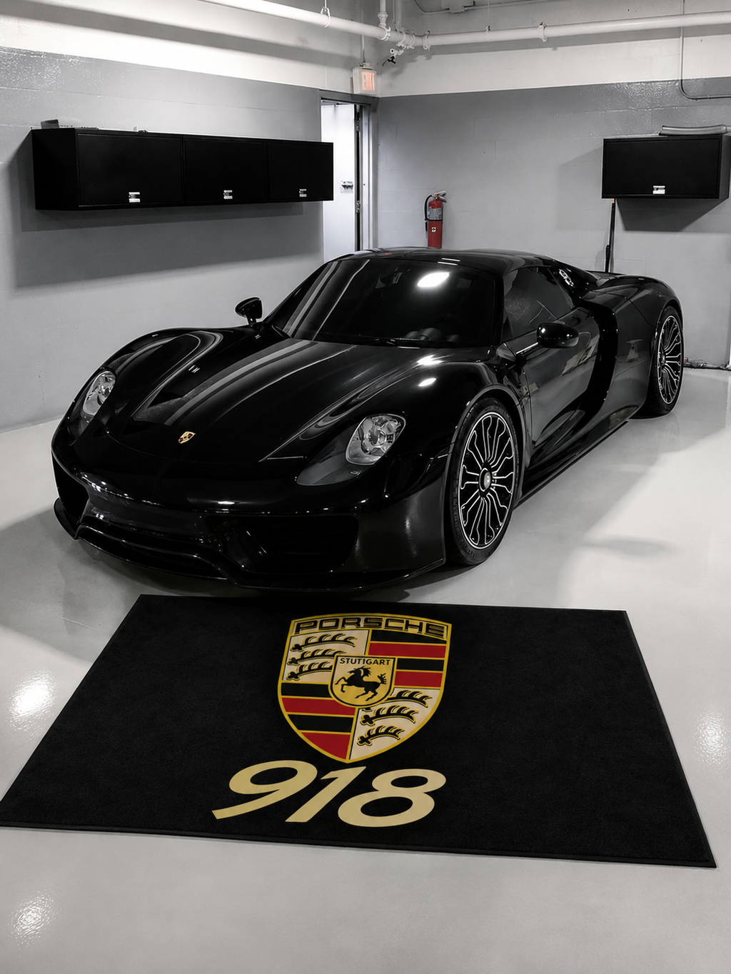 Porsche 918 Garage Floor Mat 5x7 FT (60x87 Inches) Showroom Rug