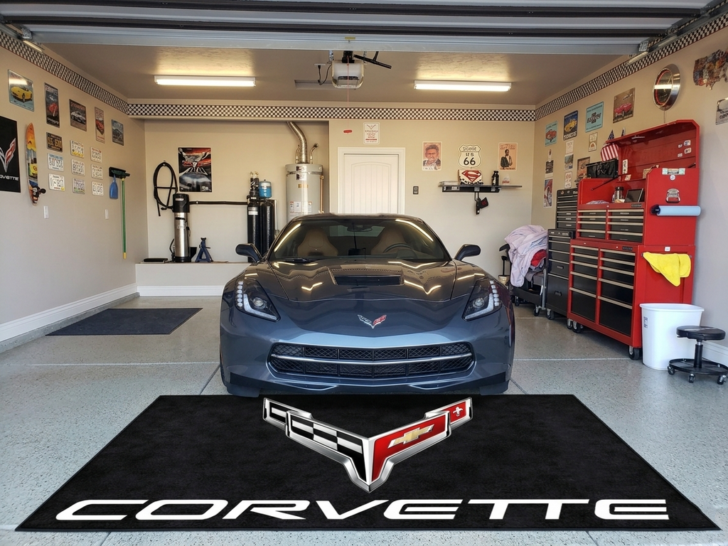 Corvette C7 Garage Floor Mat 5x7 FT (60x87 Inches) Showroom Rug