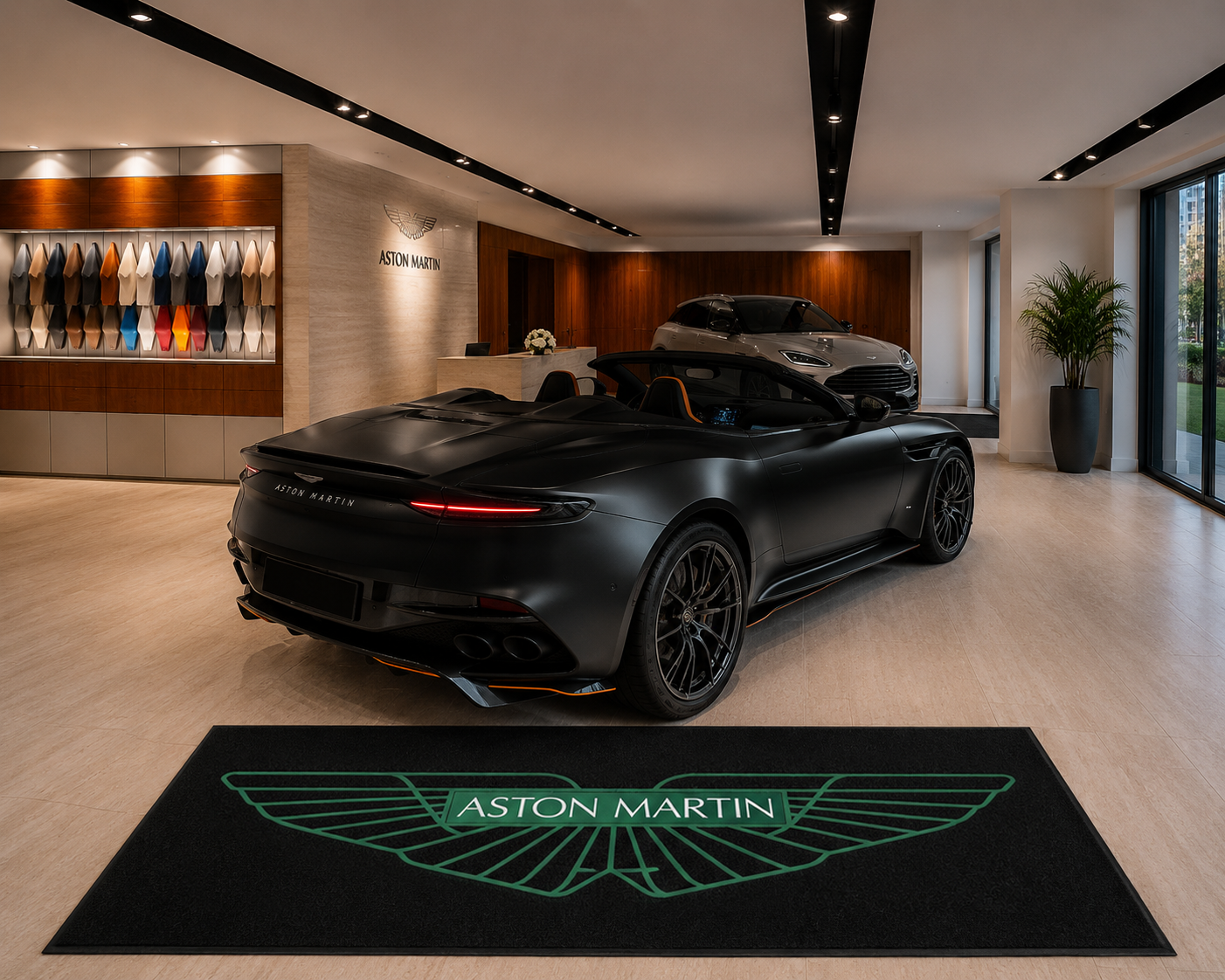 Aston Martin Garage Floor Mat 5x7 FT (60x87 Inches) Showroom Rug