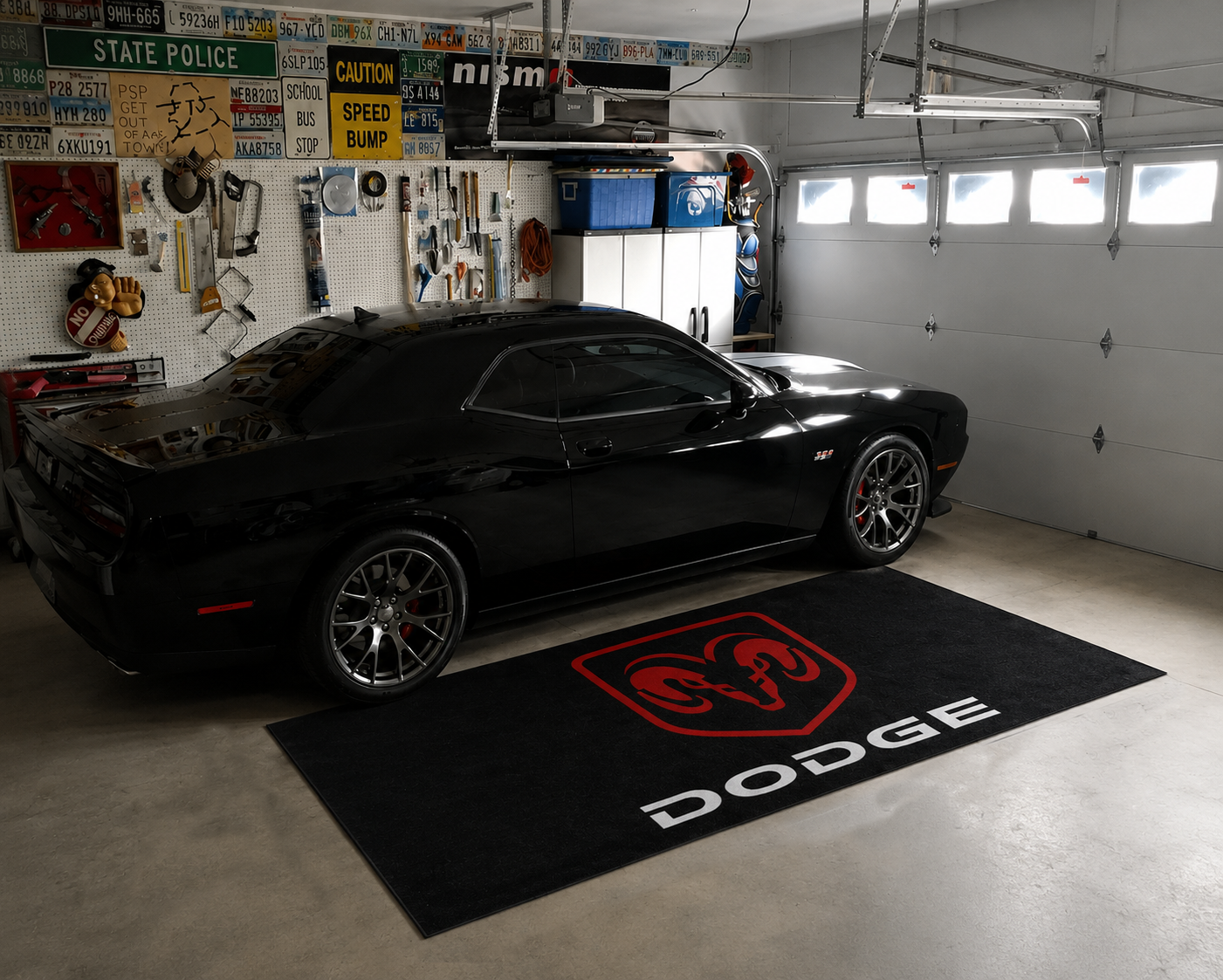 Dodge Garage Floor Mat 5x7 FT (60x87 Inches) Showroom Rug