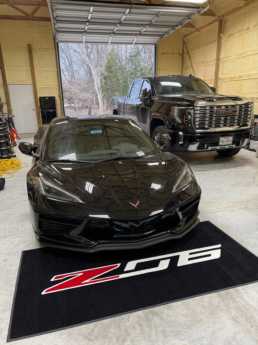Corvette Z06 Garage Floor Mat 5x7 FT (60x87 Inches) Showroom Rug