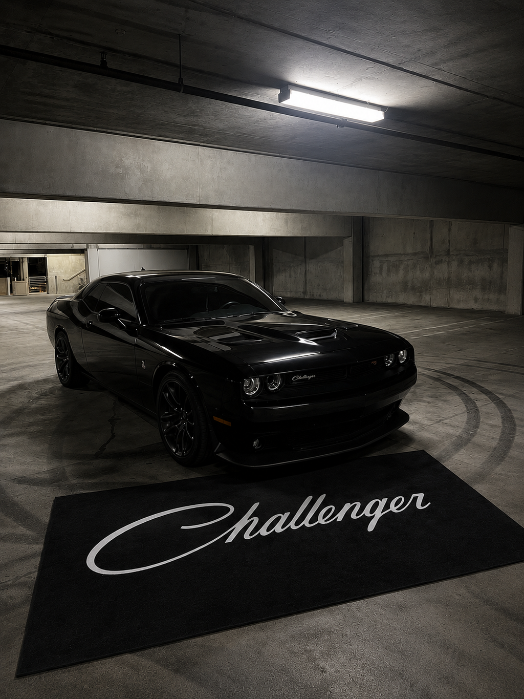 Dodge Challenger Garage Floor Mat 5x7 FT (60x87 Inches) Showroom Rug