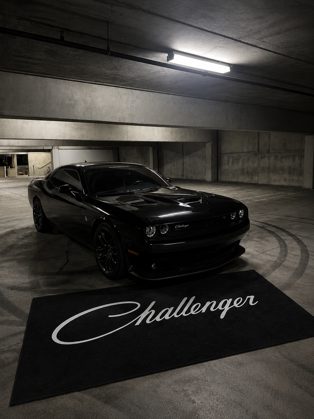 Dodge Challenger Garage Floor Mat 5x7 FT (60x87 Inches) Showroom Rug