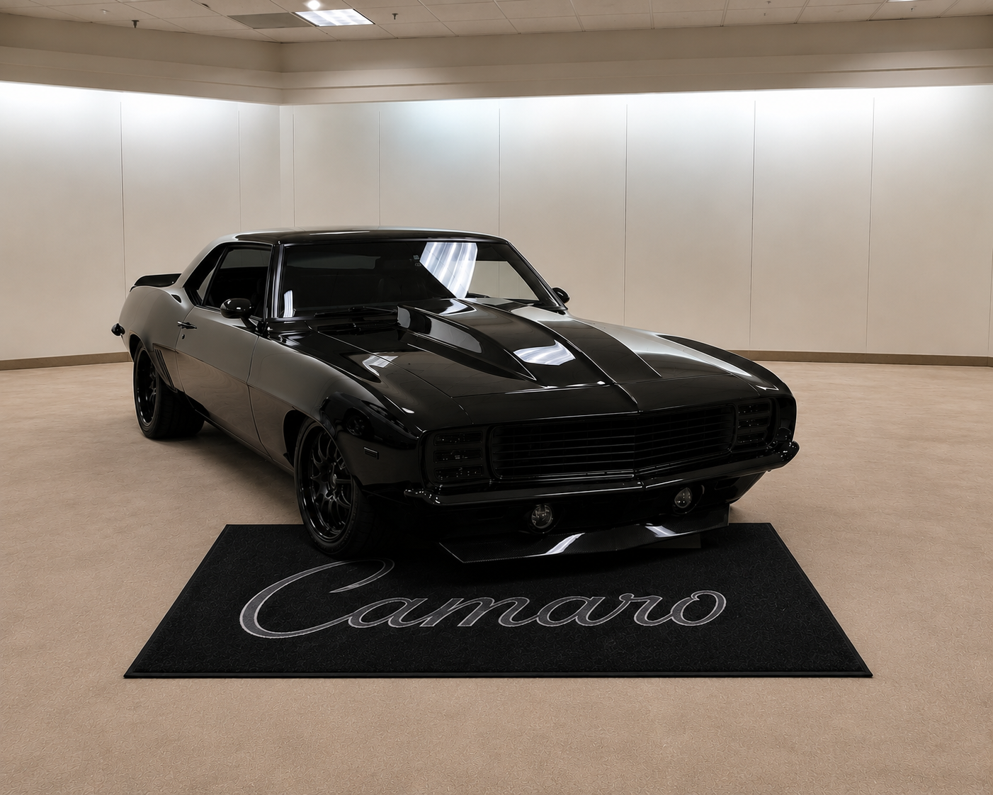 Camaro Garage Floor Mat 5x7 FT (60x87 Inches) Showroom Rug
