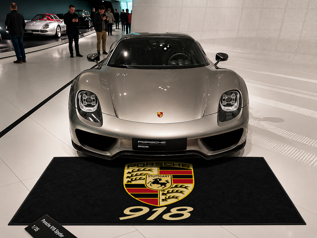 Porsche 918 Garage Floor Mat 5x7 FT (60x87 Inches) Showroom Rug