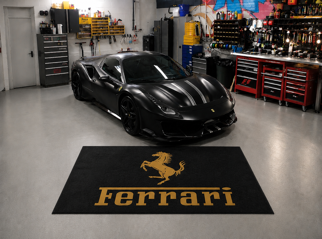 Ferrari Garage Floor Mat 5x7 FT (60x87 Inches) Showroom Rug