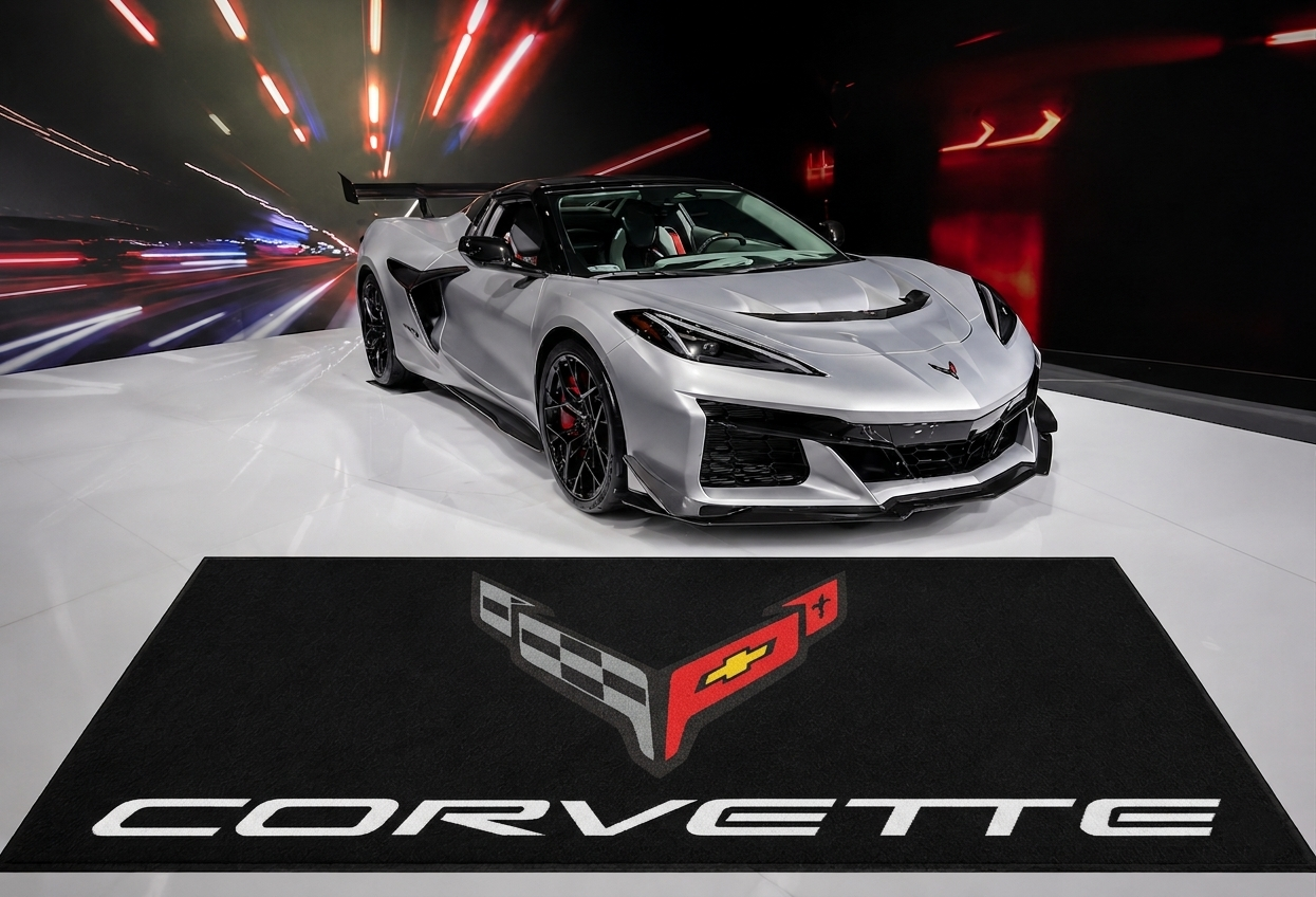 Corvette C8 Garage Floor Mat 5x7 FT (60x87 Inches) Showroom Rug