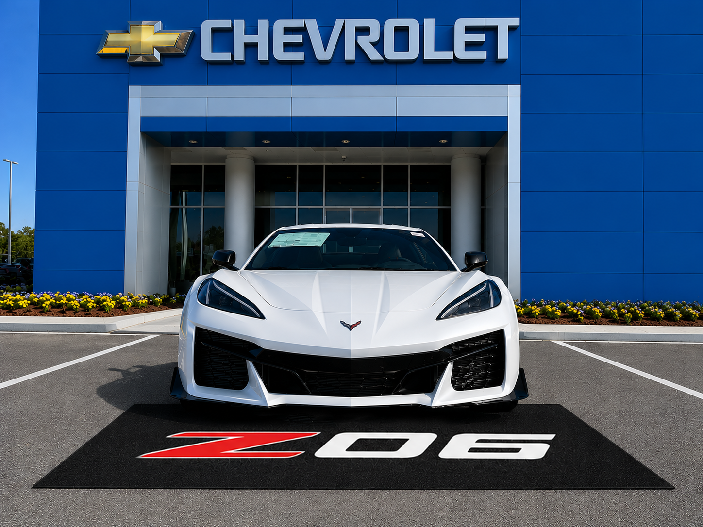 Corvette Z06 Garage Floor Mat 5x7 FT (60x87 Inches) Showroom Rug