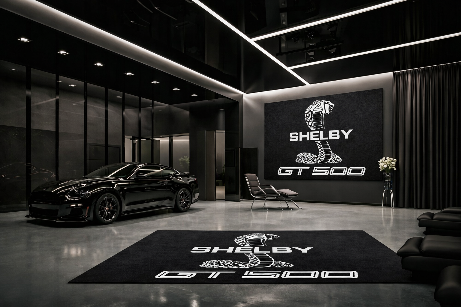 Shelby GT500 Garage Floor Mat 5x7 FT (60x87 Inches) Showroom Rug