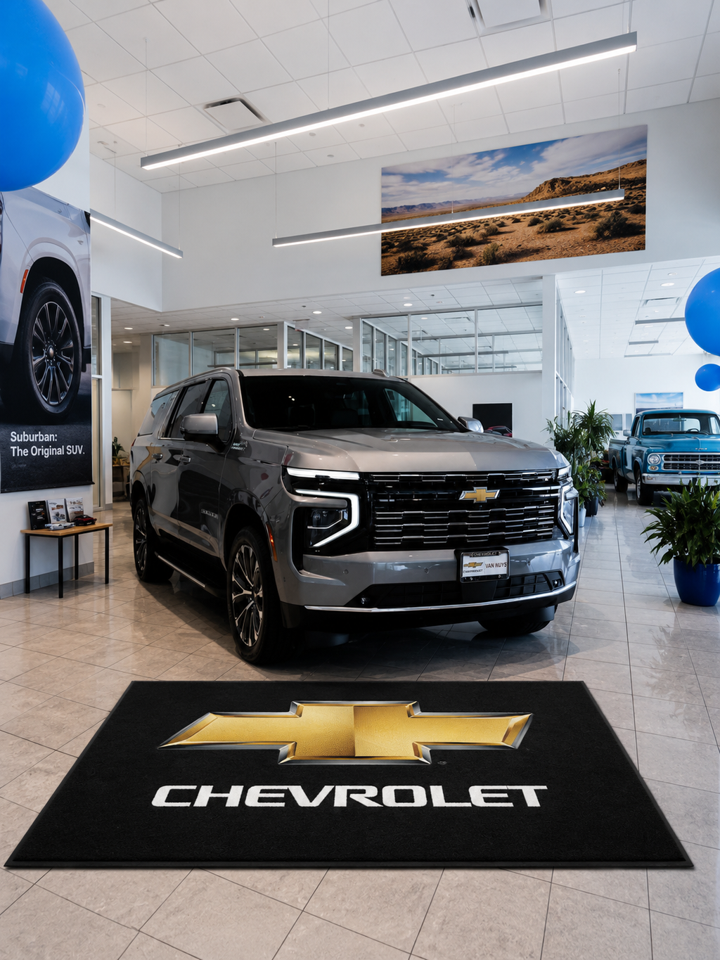Chevrolet Garage Floor Mat 5x7 FT (60x87 Inches) Showroom Rug