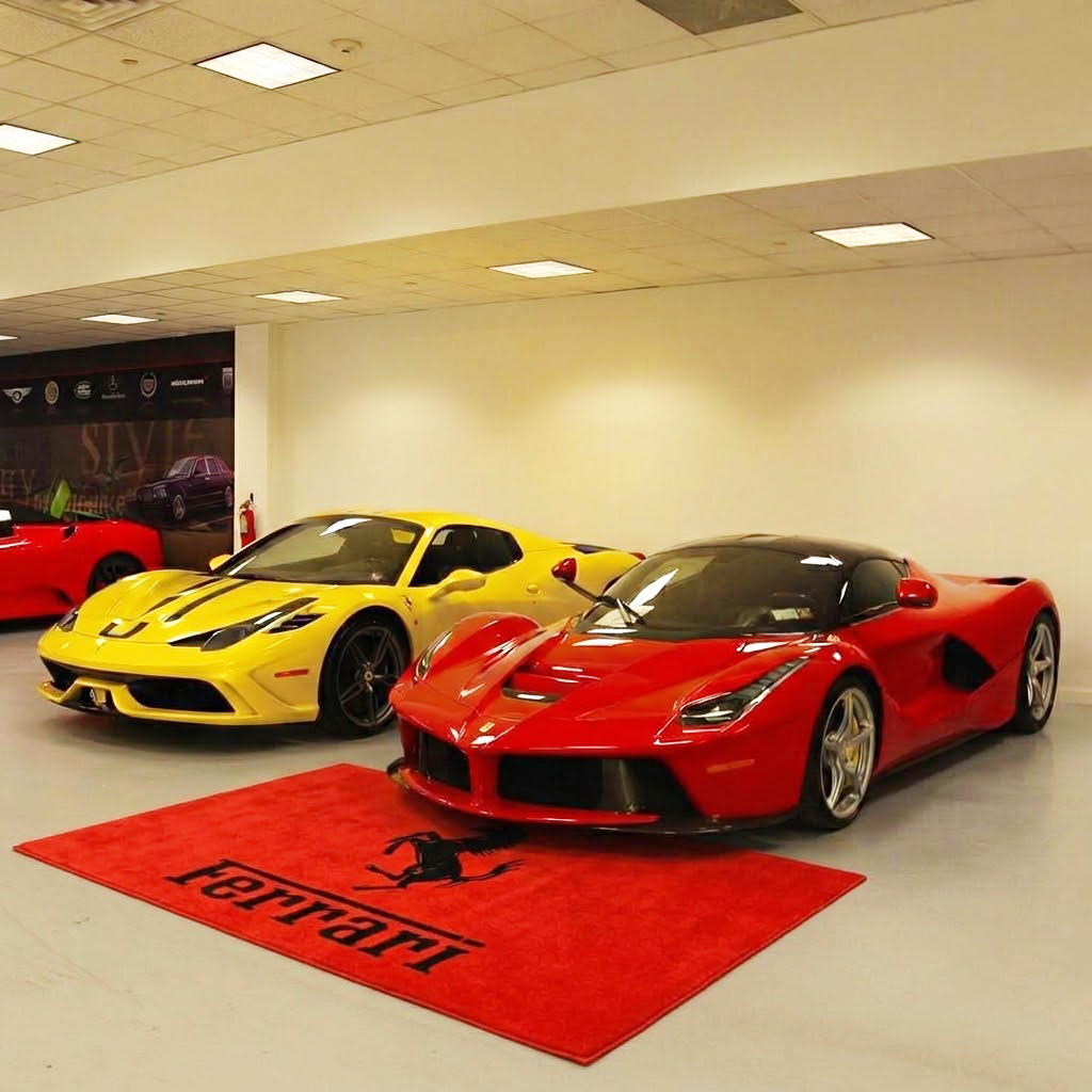 Ferrari Garage Floor Mat 5x7 FT (60x87 Inches) Showroom Rug