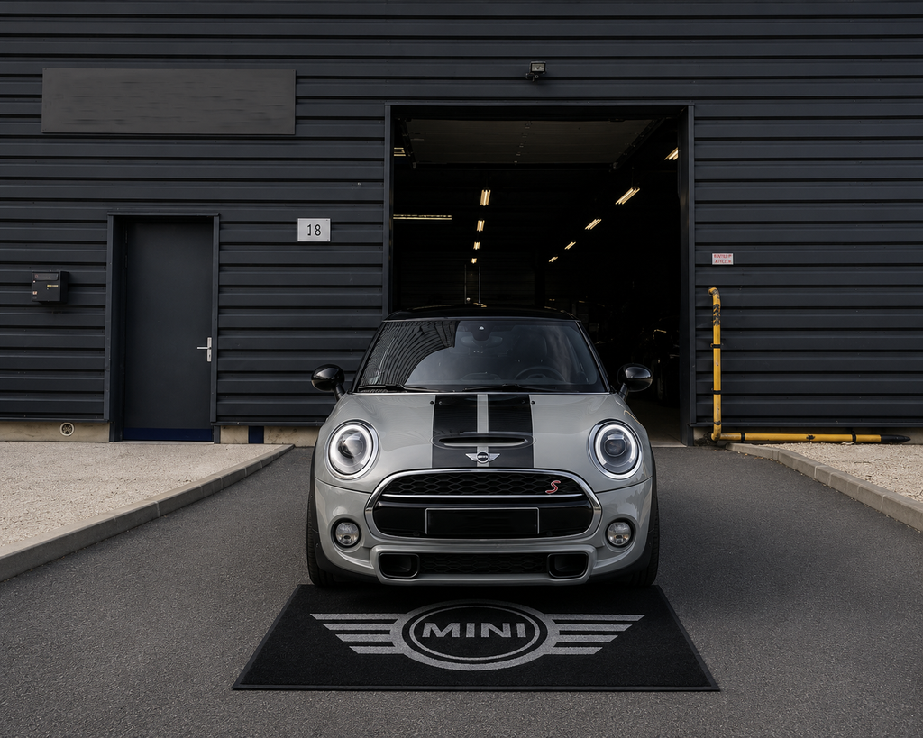 Mini Cooper Garage Floor Mat 5x7 FT (60x87 Inches) Showroom Rug