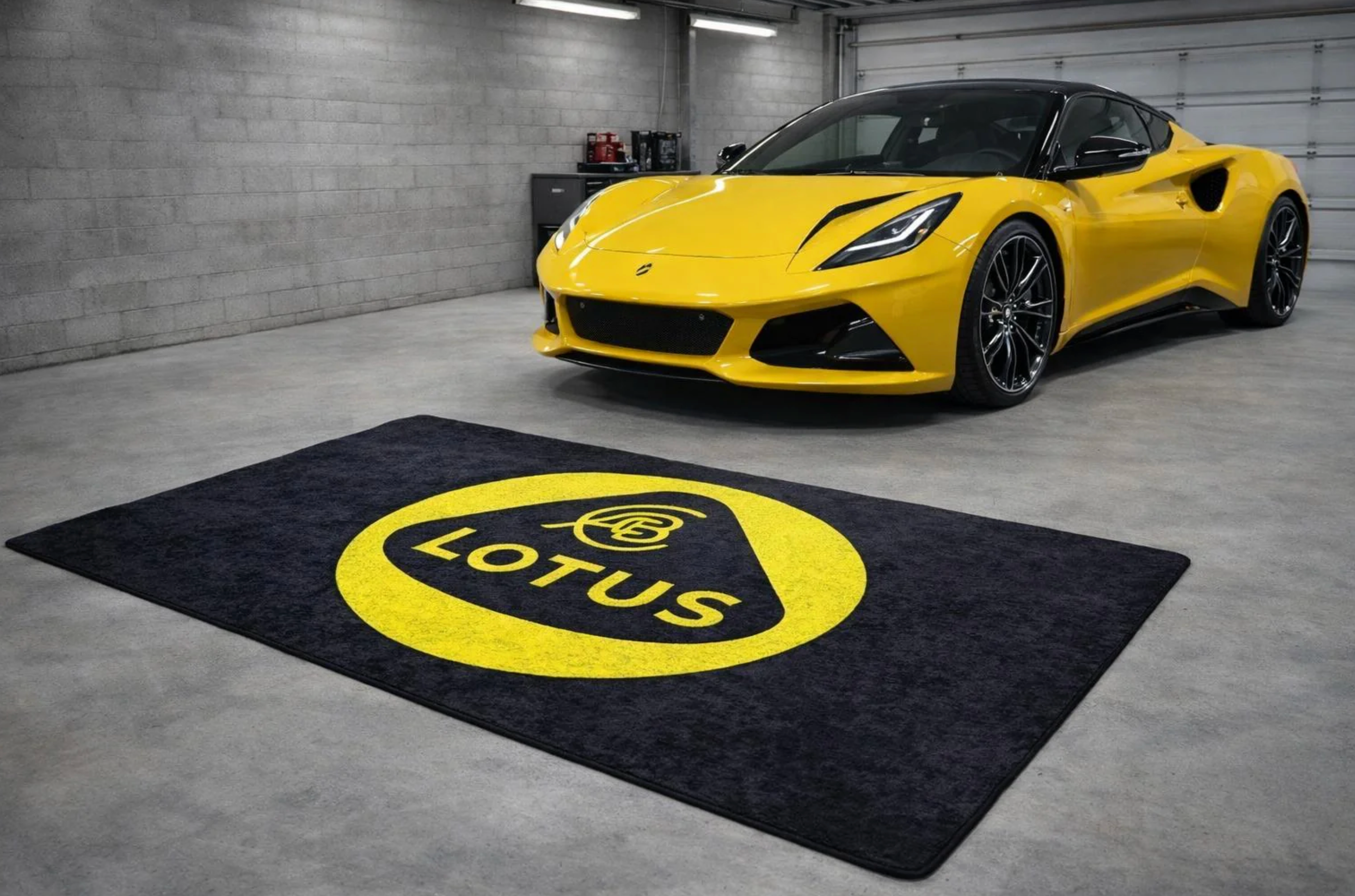 Lotus Garage Floor Mat 5x7 FT (60x87 Inches) Showroom Rug