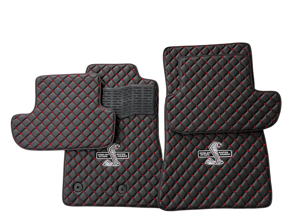 For Shelby GT500 Supersnake Car Floor Mats Custom fit Leather for all Shelby GT500 Supersnake Model Waterproof Carpet Liner