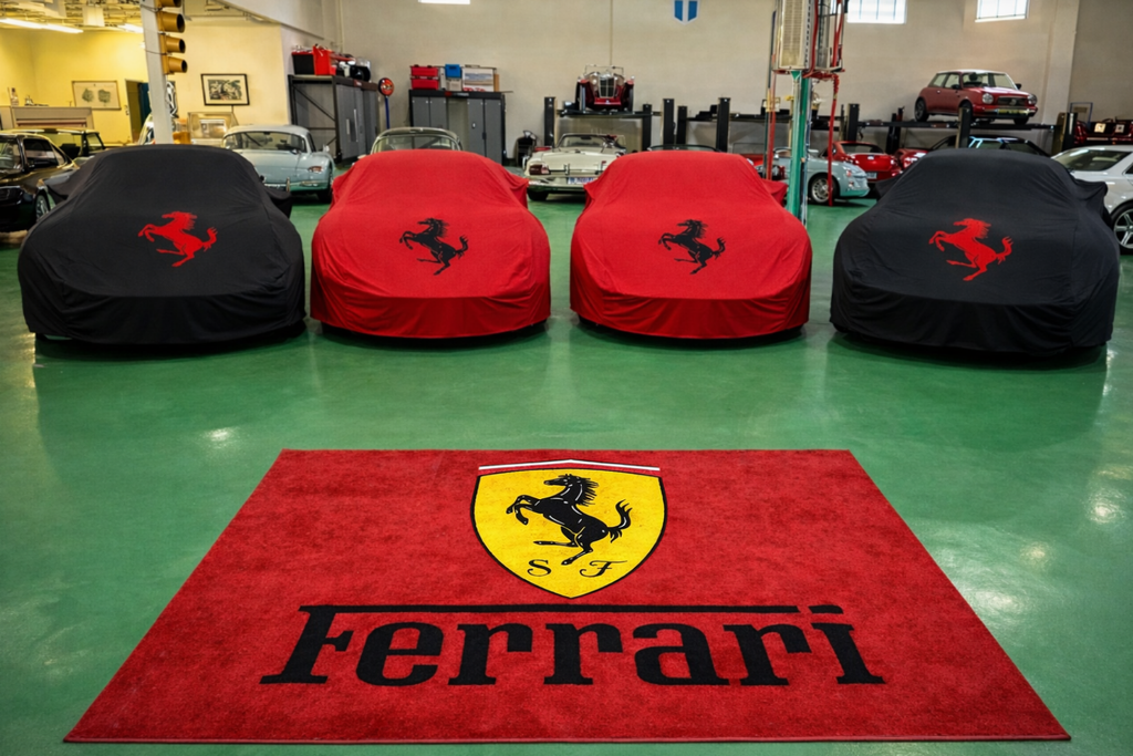 Ferrari Garage Floor Mat 5x7 FT (60x87 Inches) Showroom Rug