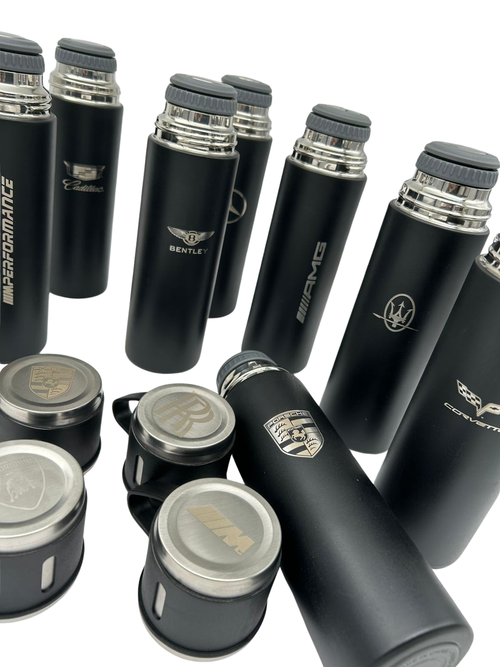 Laser Logo Thermos Set 500 ml – Choose Your Model - Insulated Flask with 3 Cups