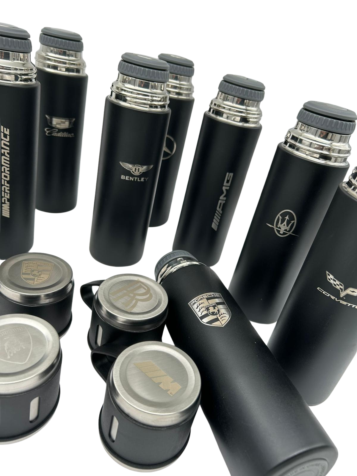 Laser Logo Thermos Set 500 ml – Choose Your Model - Insulated Flask with 3 Cups