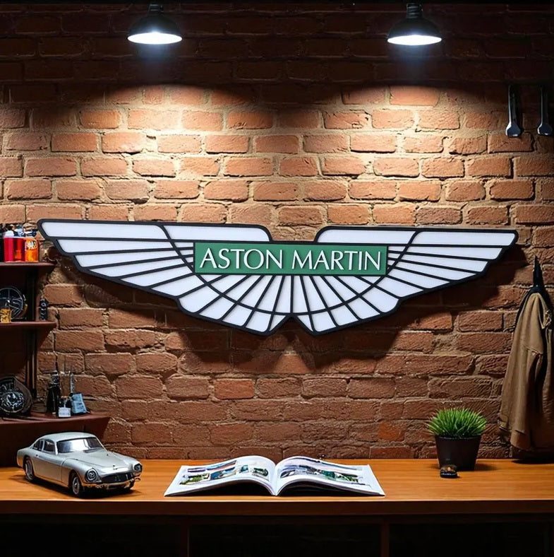 Aston Martin Wall Sign for Garage – Premium Wall Decor for Car Enthusiasts