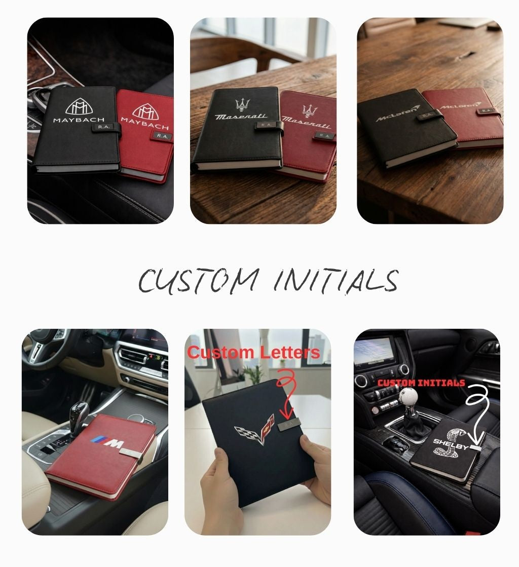 Maserati Journal Notebook Customizable initials