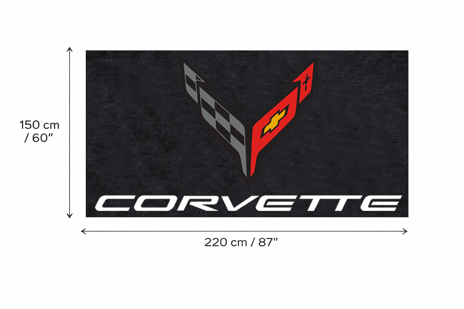 Corvette C8 Garage Floor Mat 5x7 FT (60x87 Inches) Showroom Rug