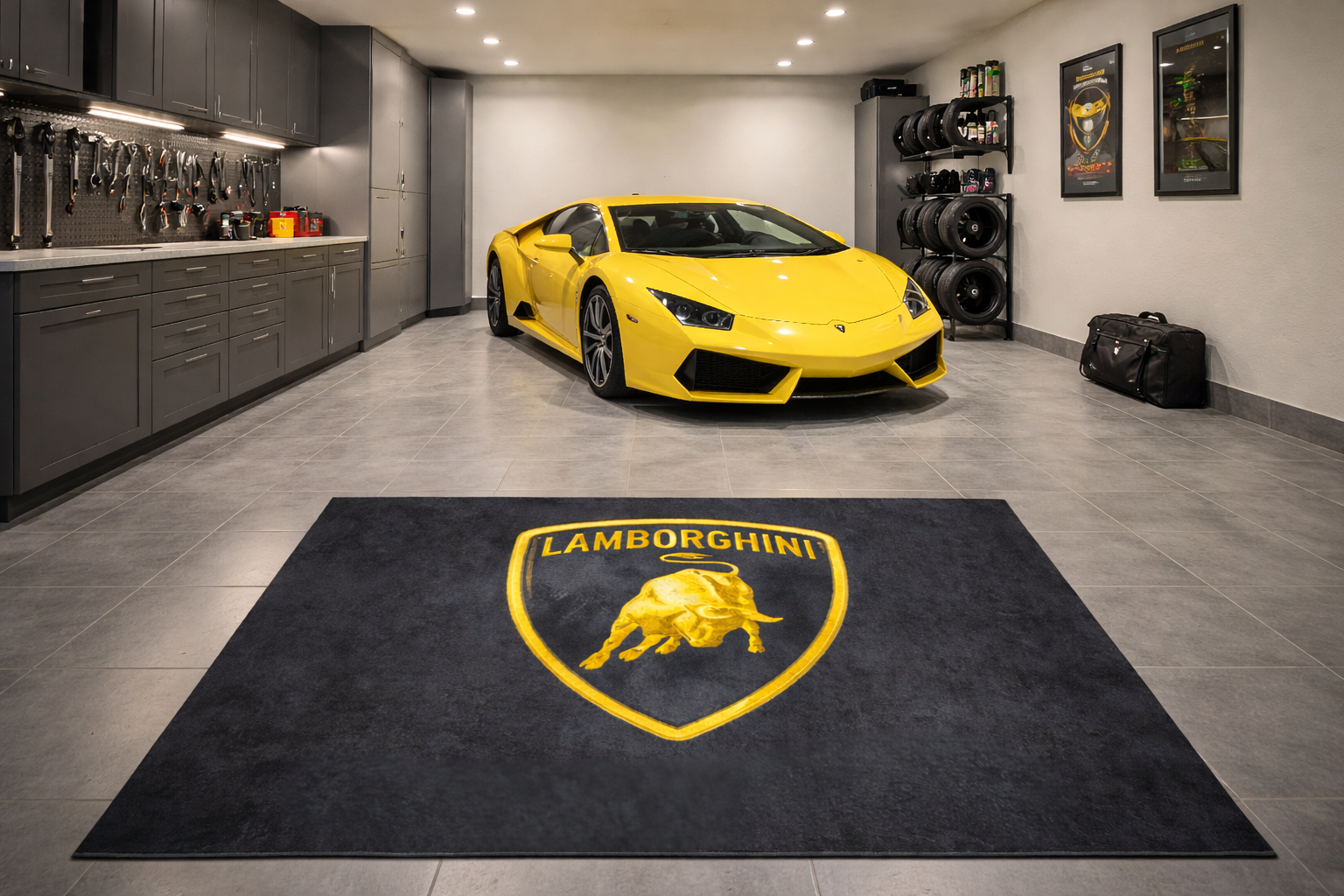 Lamborghini Garage Floor Mat – Premium Parking Mat 60x87 Inches