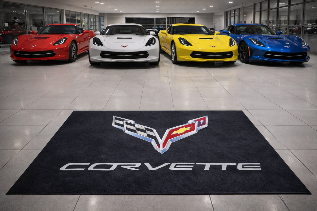 Corvette C7 Garage Floor Mat 5x7 FT (60x87 Inches) Showroom Rug