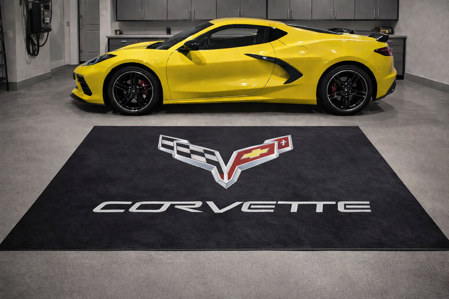Corvette C7 Garage Floor Mat 5x7 FT (60x87 Inches) Showroom Rug