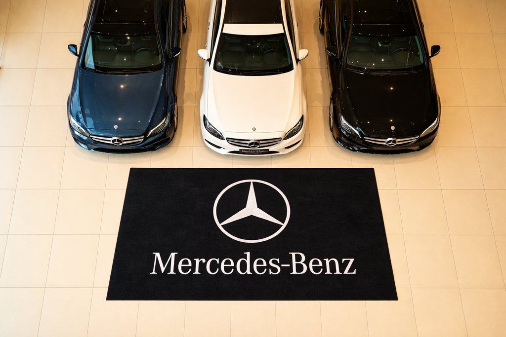 Mercedes Benz Garage Floor Mat 5x7 FT (60x87 Inches) Showroom Rug