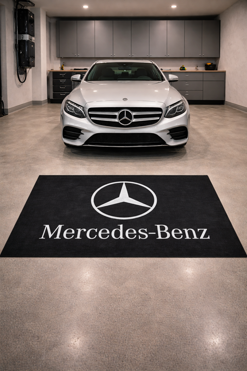 Mercedes Benz Garage Floor Mat 5x7 FT (60x87 Inches) Showroom Rug