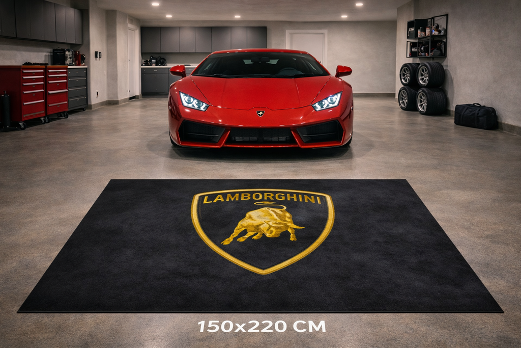 Lamborghini Garage Floor Mat 5x7 FT (60x87 Inches) Showroom Rug
