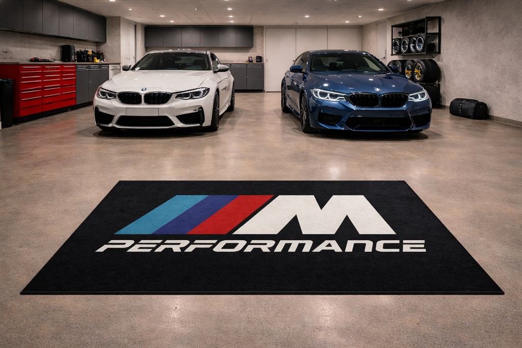 BMW M Performance Garage Floor Mat 5x7 FT (60x87 Inches) Showroom Rug